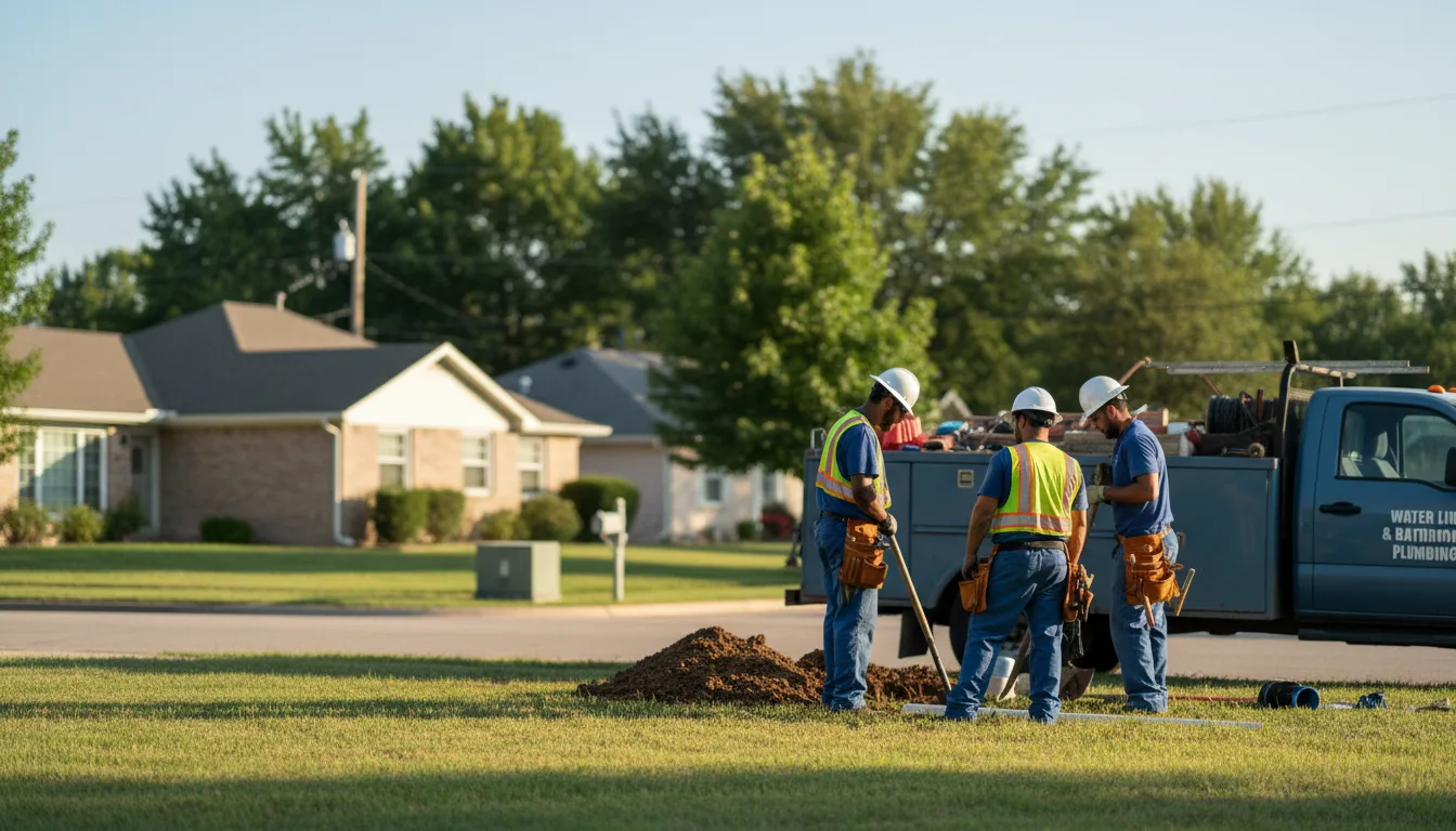Residential water line and bathroom plumbing service in West Granby, CT